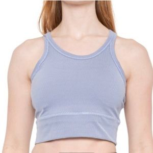 Prana Light Blue Ribbed Bra